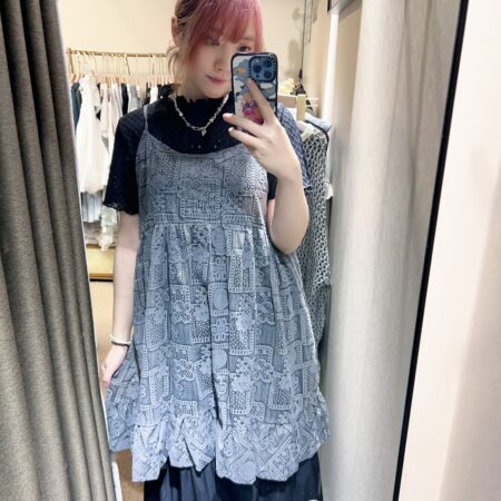 જ⁀➴♡ ✨復古暗花吊帶外搭