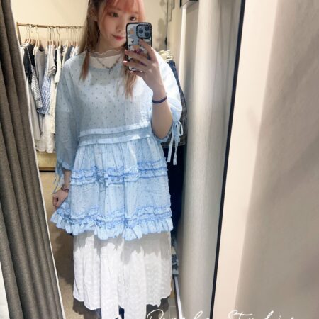 જ⁀➴♡ ✨立體點點花邊上衣