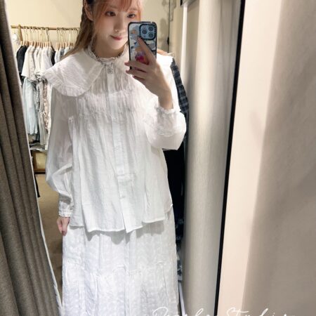 જ⁀➴♡ ✨娃娃領薄款花邊襯衫