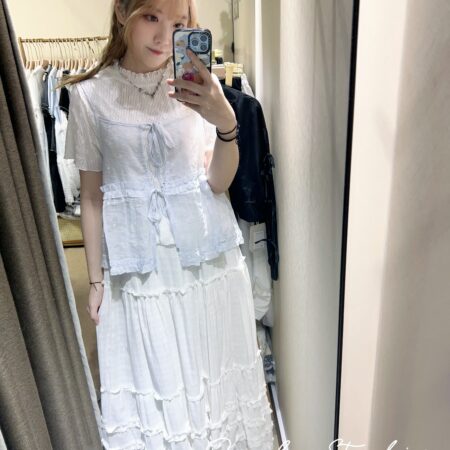 જ⁀➴♡ ✨重工垂感花邊半裙