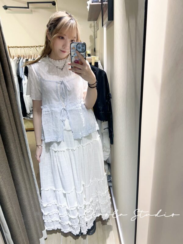 જ⁀➴♡ ✨重工垂感花邊半裙