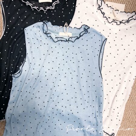 જ⁀➴♡ ✨日系拼色點點背心