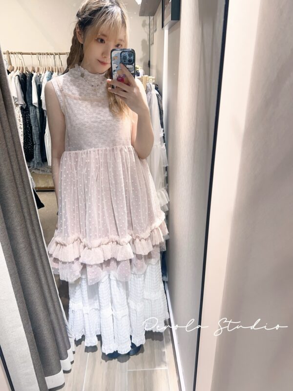 જ⁀➴♡ ✨愛心網紗Ruffle OPS